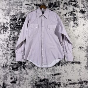Rockmount Ranch Wear Pearl‎ Snap Shirt Mens Size Medium Pockets Cowboy Rodeo VTG
